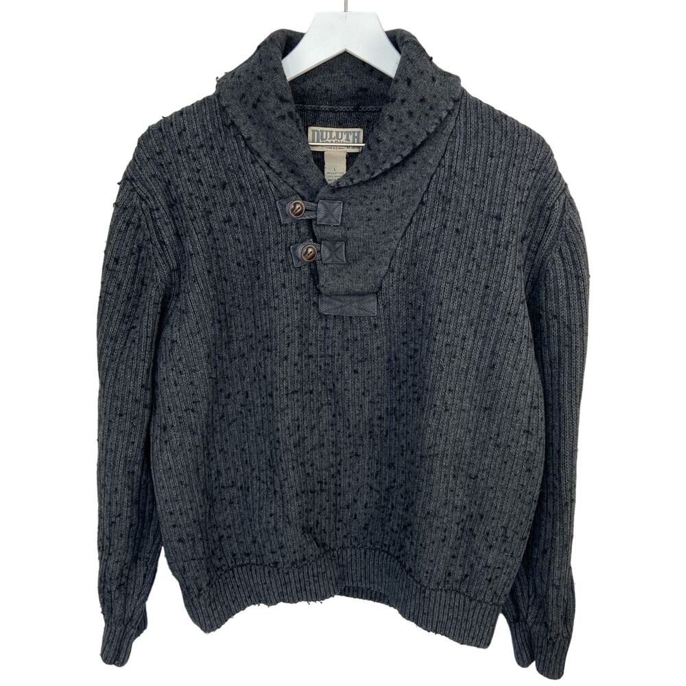 Duluth Trading Cotton Wool Blend Cowl Neck Sweater - Men's Size L